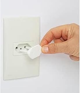Kit 12 Protetor Tomada Bebe Segurança Contra Choque (Branco)