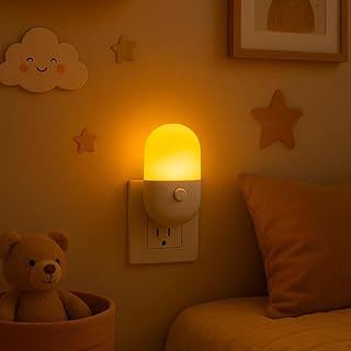 Abajur LED Mini Noturno Bivolt para Quarto Infantil: Luminária de Tomada em Acrílico - Luz Suave e Confortável para Bebês e Crianças Decora com um toque Suave e Elegante Cor Branco