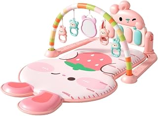 Tapete De Atividades Para Bebê 3D Ginásio Piano Musical 5 Brinquedos Interativo Maxi Baby (Rosa)