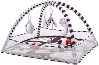 Tapete de Atividades Para Bebês 3x1 Piscina de Bolinhas Sensorial Preto e Branco Maxi Baby