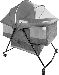Berço Para Bebê Balanço Portátil Moísés Ergonômico Até 15kg Cinza Pipdip