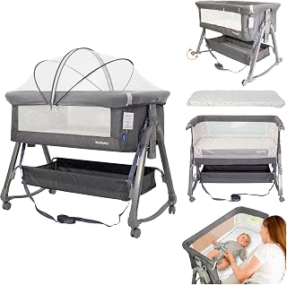 Berço Portátil Moises Co-bed Com Balanço Mosquiteiro e Cesto Cinza KaBaby