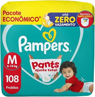 Fralda Pampers Pants Ajuste Total Tamanho M, 108 Unidades