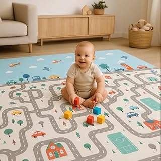 Tapete Tatame Infantil Dobrável 2x1,5m Emborrachado Dupla Face 6mm Antiderrapante Bebê Atividades Educativas Macio Imper