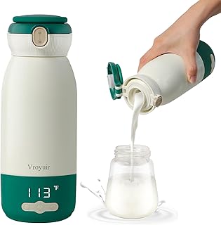 Aquecedor de mamadeira portátil com controle preciso de temperatura (35 a 57 °C) – aquecedor de viagem de 482 g para leite materno, fórmula e água, aquecimento rápido e carregamento rápido por USB