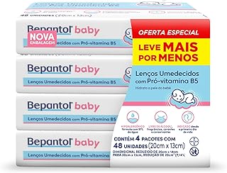 Bepantol Baby Lenço Umedecido para Bebê, Hipoalergênico, Kit Leve 4 Pague 3, 192 Unidades