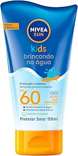 NIVEA SUN Protetor Solar Kids Brincando na Água FPS 60 150ml - Infantil, especialmente formulado para a pele delicada da