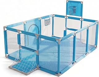 Cercado Infantil Retangular Grande para Bebê Seguro com Tela Transparente Sem Pontas Fácil de Montar