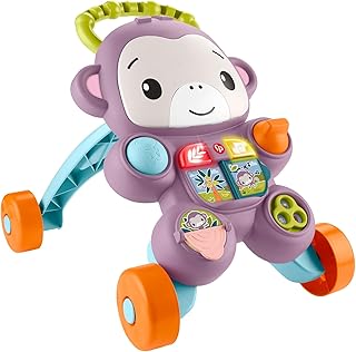Andador Amigo Macaco Aprenda Comigo Brinquedo Bebê Fisher-Price Mattel. Atividades educativas com apoio para andar. Idea