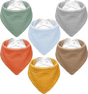 NISXABEBE Babadores de musselina, babadores bandana para bebês 100% algodão para bebês meninos e meninas, babador de cor