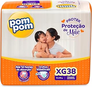 Fralda Pom Pom Protek Proteção de Mãe Mega XG 38 Unidades