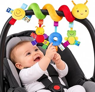 Móbile Centopeia Espiral com Chocalho Brinquedo de Carrinho para Bebê