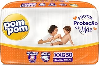 Fralda Pom Pom Protek Proteção de Mãe Hiper XXG 50 Unidades
